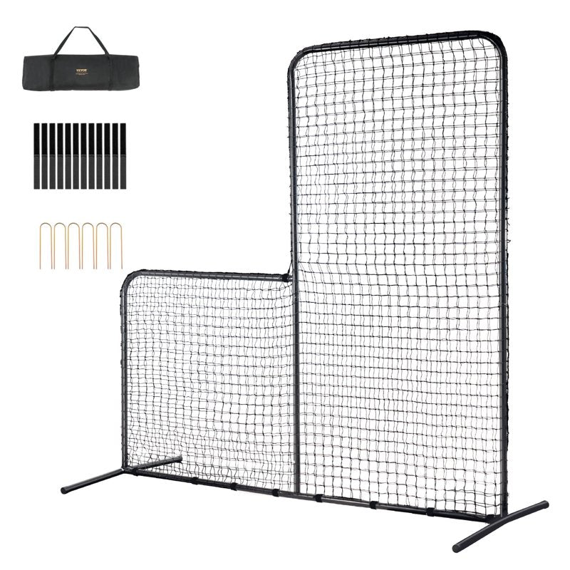 Baseball & Softball Pitching Screen 7x7 ft Portable Safety Net with Carry Bag