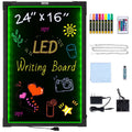 LED Message Writing Board 24x16 Inch Neon Light Sign with Markers & Remote