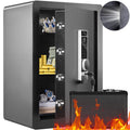 2.2 Cu Ft Home Security Safe with Fingerprint & Keypad - Fireproof Steel Box