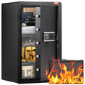 Secure 4.0 Cu.Ft Safe Box with Key Lock, Password & Fingerprint, Fireproof Bag & LED Light