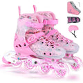 Children's Adjustable Inline Skates with Light-Up Wheels & Protective Gear Set