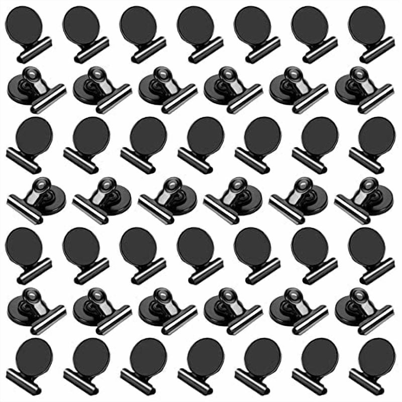 Magnetic Clips for Refrigerator Whiteboard Photo Display - Black & Silver Pack