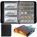 Fireproof Coin Collection Album with 400 Pockets & 36 Currency Sleeves