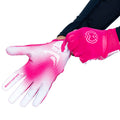 Youth Football Receiver Gloves Pink Medium - ProGrip, Breathable & Secure Fit