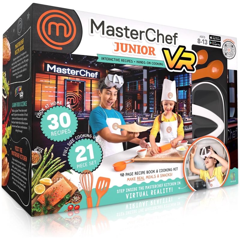 Kids VR Cooking Set with Recipes & Utensils - STEM Kitchen Toy for Ages 8-12