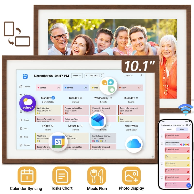10.1" Smart Digital Calendar & Photo Frame — Family Scheduling & Chore Planner