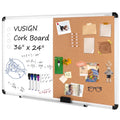 2-in-1 Magnetic Whiteboard and Cork Bulletin Board - 24 x 36 Inches