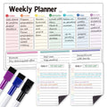 Magnetic Whiteboard Calendar Set for Fridge Weekly & Daily Planner Reusable Dry Erase Surface