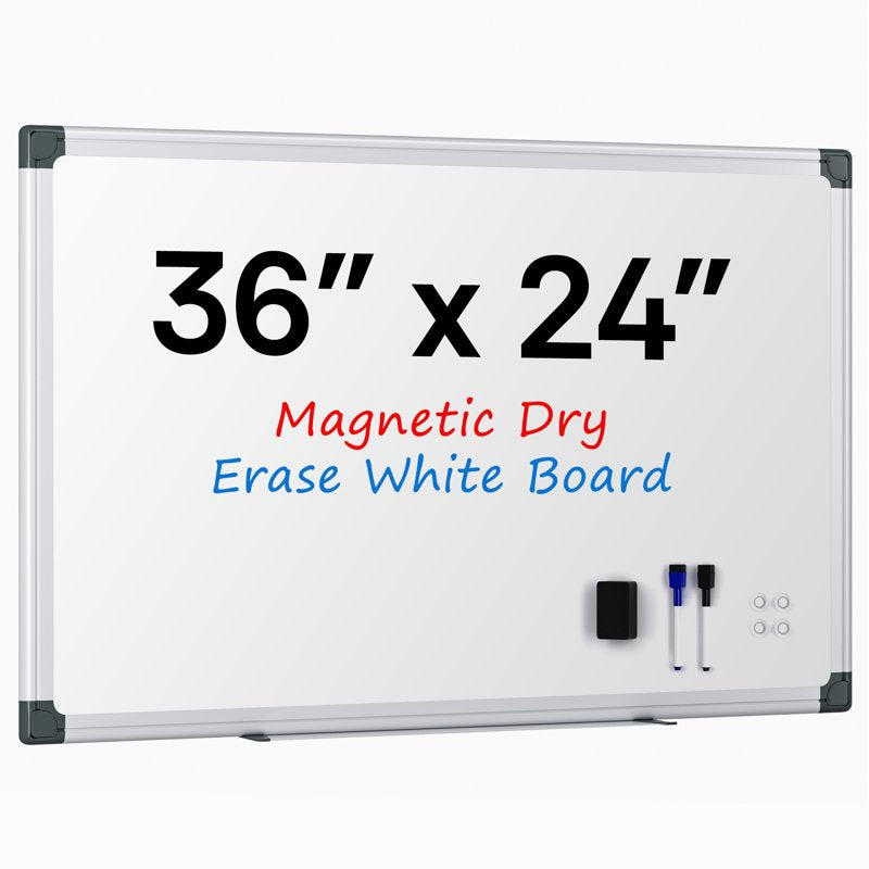36x24 Magnetic Whiteboard with Aluminum Frame for Office & Home