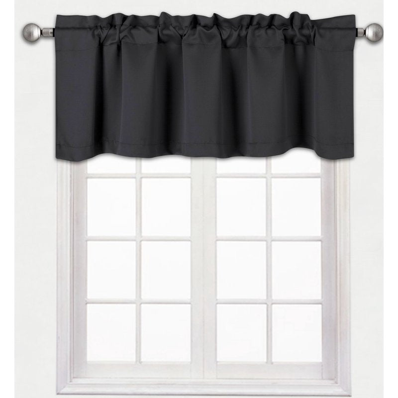 Blackout Thermal Valance Curtain – Unlined Short Window Covering 54x18 Inches