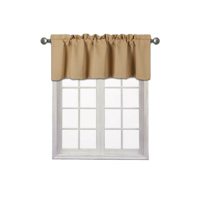 Blackout Thermal Window Valance Curtain - Unlined Short Rod Pocket 54x18 Inches