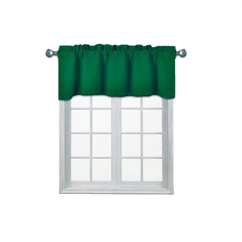 Blackout Thermal Valance Curtain for Window - Unlined Short Rod Pocket 54x18