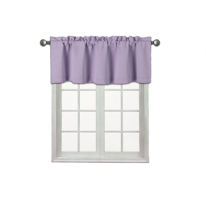 Blackout Thermal Valance Curtain for Window, Unlined Short Rod Pocket 54x18 in