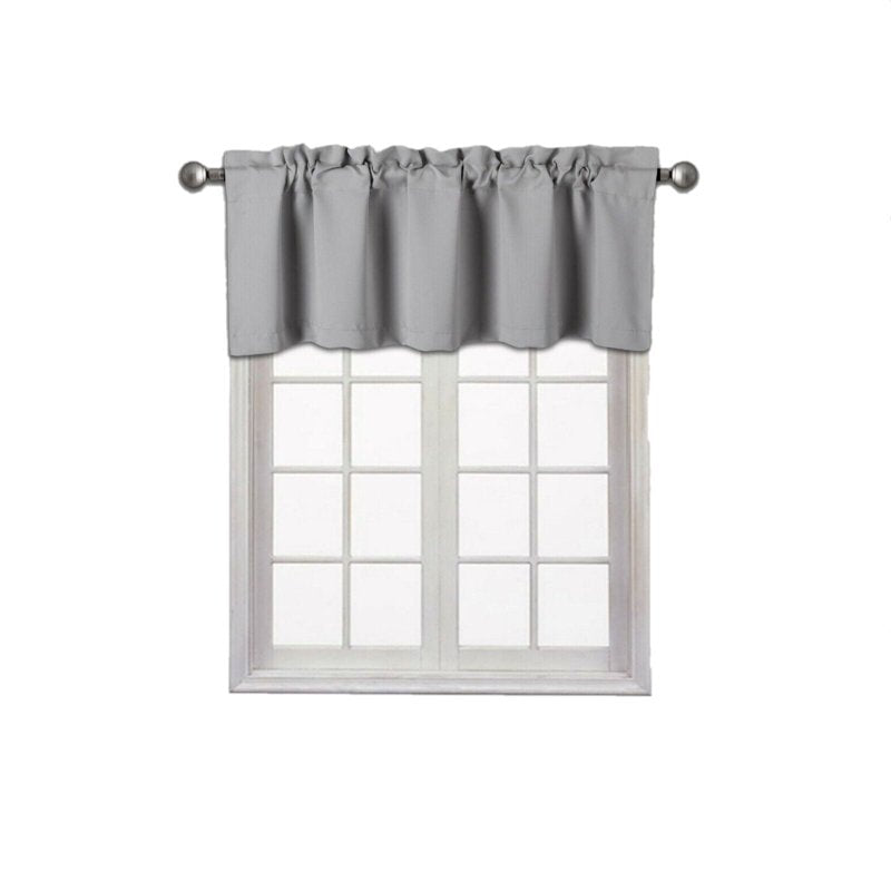 Blackout Thermal Valance Curtain for Windows - Unlined Short Window Decor 54x18 Inches