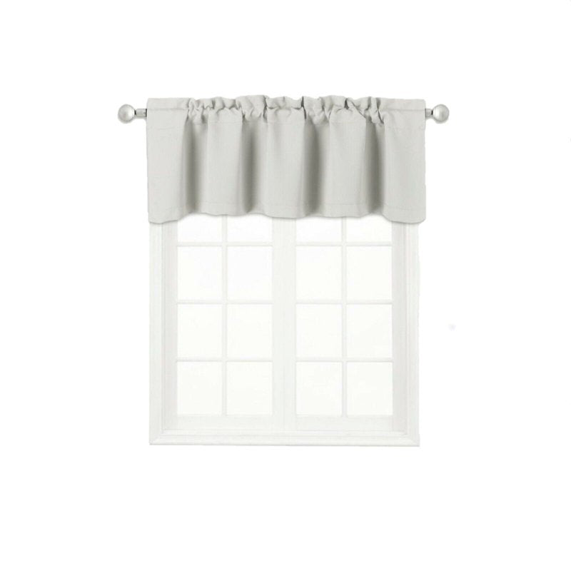 Blackout Thermal Valance Curtain for Window, Unlined, Rod Pocket, 54x18 Inches - Multiple Colors