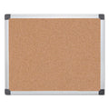 24-Inch x 36-Inch Cork Bulletin Board with Aluminum Frame - Tan/Silver