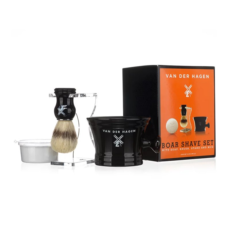 Men's Boar Bristle Shave Set with Soap Mug & Brush - 1 oz Size