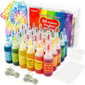 30-Color Tie Dye Kit for Shirts & Fabrics - DIY Family Party Supplies