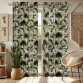 Light Filtering Tropical Tree Print Sheer Curtains for Windows & Doors - Set of 2 Panels