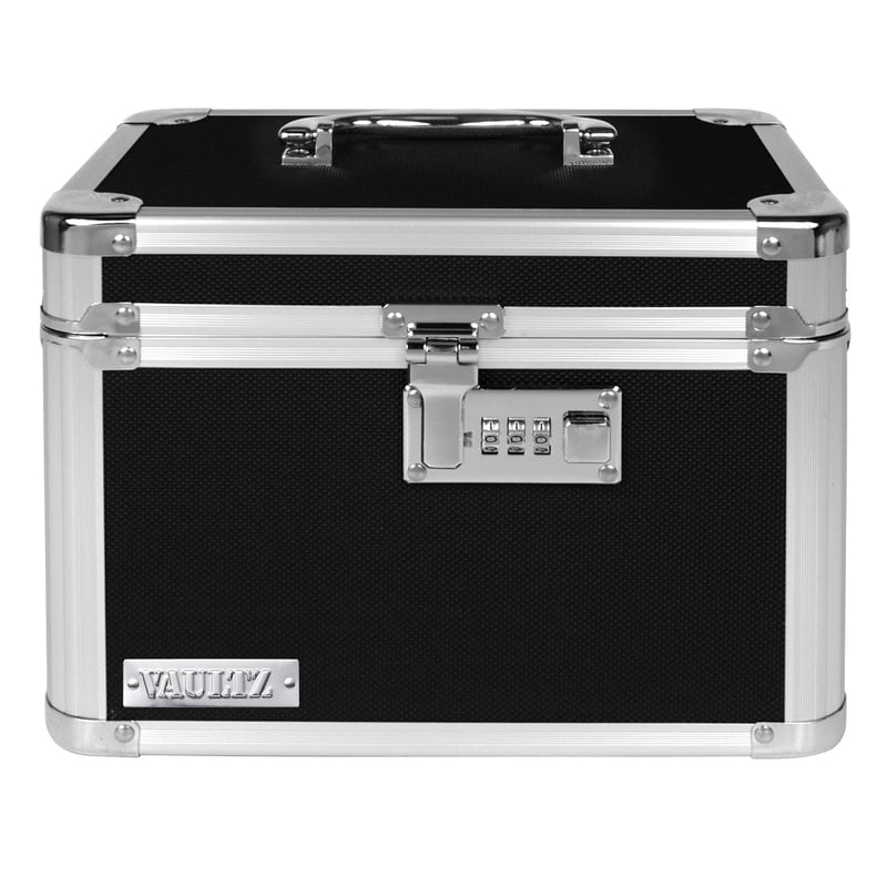 Vaultz Locking Storage Safe Box - 10x7.25x7.75 Inch Portable Security Safe