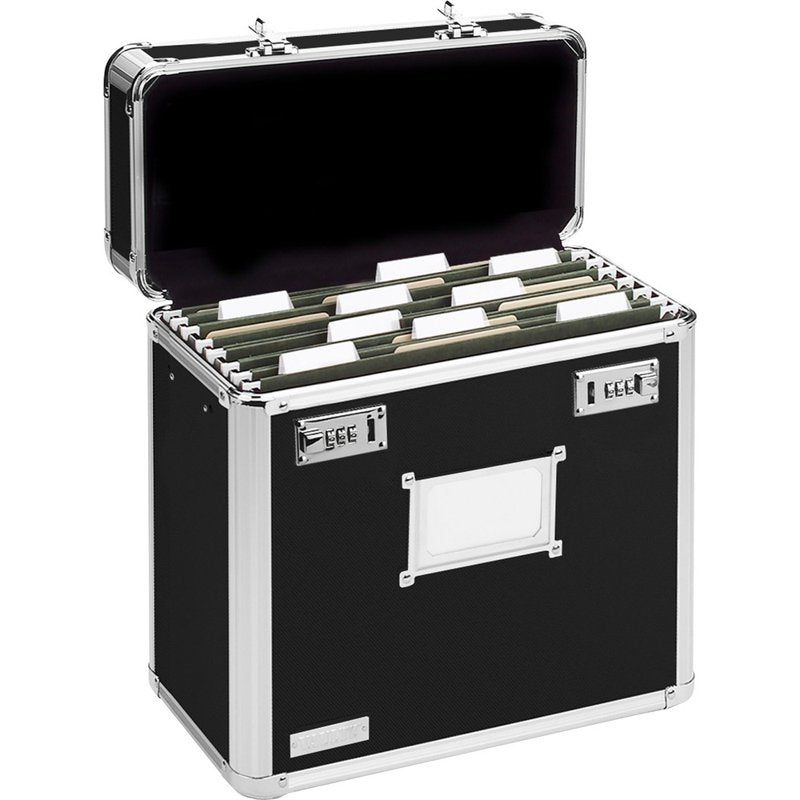Vaultz Locking File Tote - Letter Size, Heavy-Duty Security Case, Black