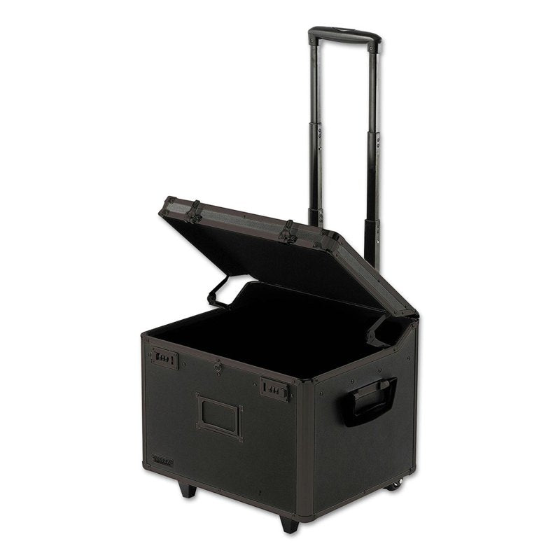 Lockable Metal File Chest with Wheels and Security Locks - 17.5 x 15.5 x 14.5 Inches