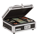 Cash Box with Tumbler Lock, Plastic & Steel, Black & Chrome - 10 Inch