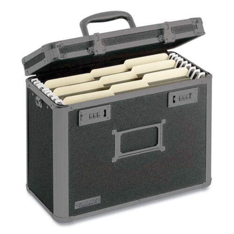 Lockable Letter Size File Tote Case with Security Locks and Handle