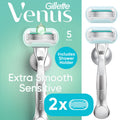 Women’s 5-Blade Sensitive Razor with Refill Set – Smooth Shave & Aloe Lubrastrip