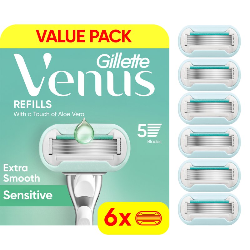 Venus Deluxe Sensitive Women's Razor Blade Refills - Pack of 6