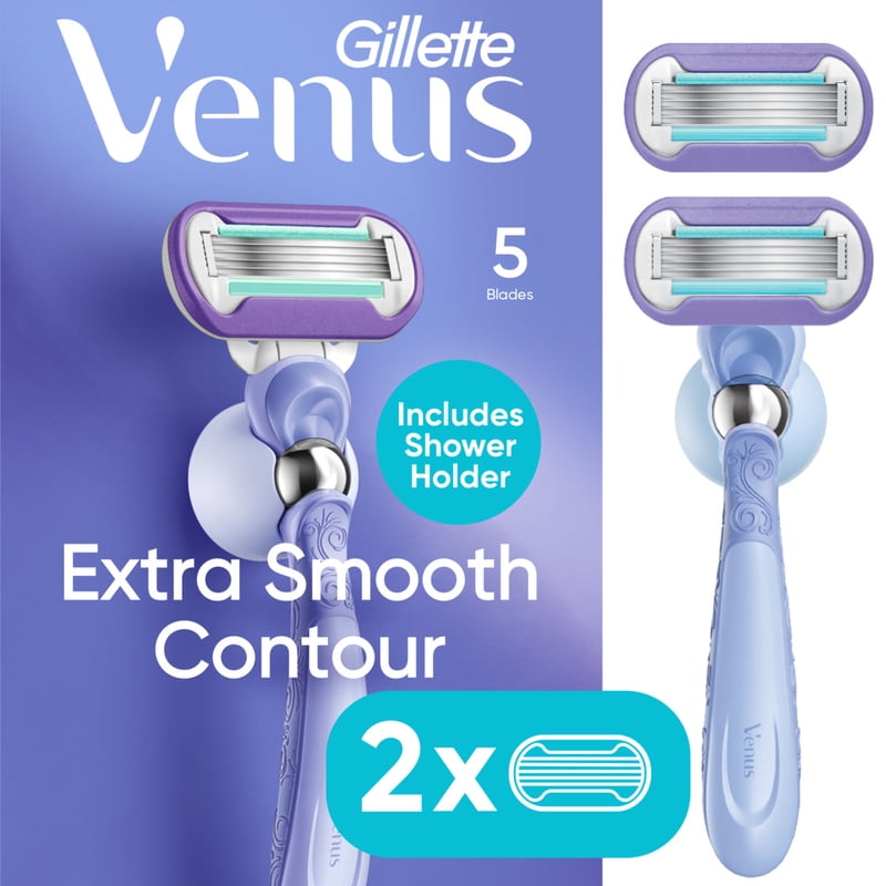 Women’s Razor with 5 Blades & Flexiball Handle - Refillable, Purple