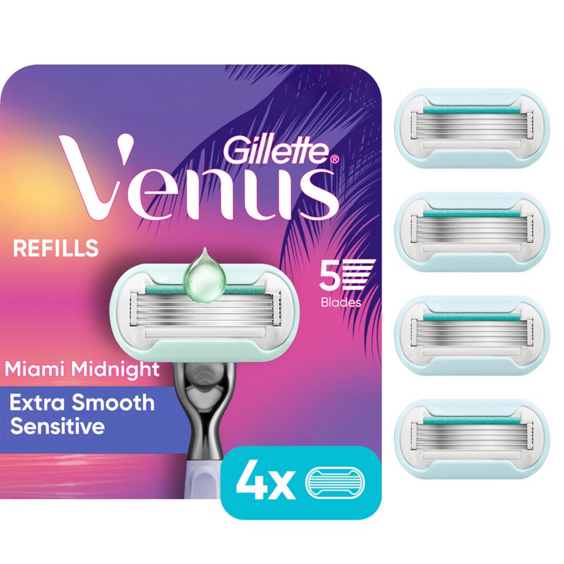 Venus Extra Smooth Midnight Women's Razor Blade Refills - 4 Count