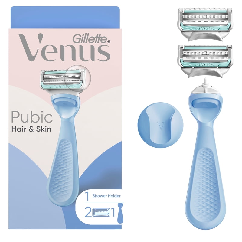 Venus Razor Kit for Pubic Hair & Skin with Handle, Refills & Shower Hook