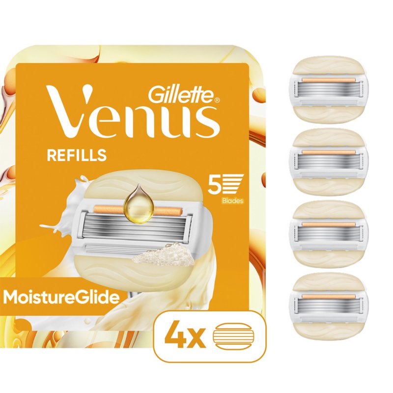 Women's Moistureglide Razor Blades Refill Pack for Dry Skin - 4 Count
