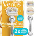 Women's Razor with 5 Blades & Moisture Bars - Pink & Gold Handles