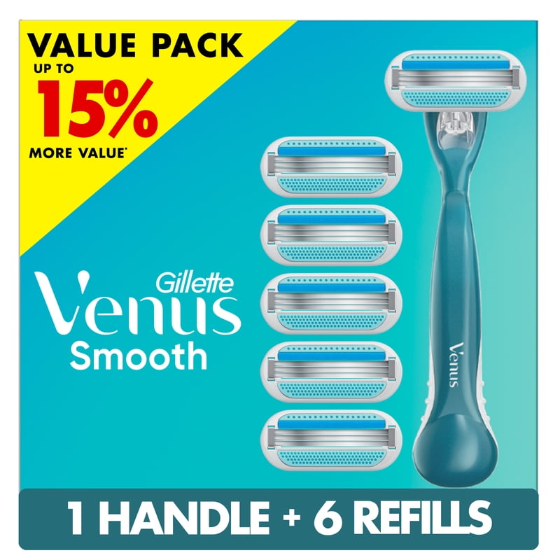 Women’s Razor Refills with 3 Blades & Pivoting Head - Blue, 7 Pieces