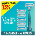 Women’s Razor Refills with 3 Blades & Pivoting Head - Blue, 7 Pieces