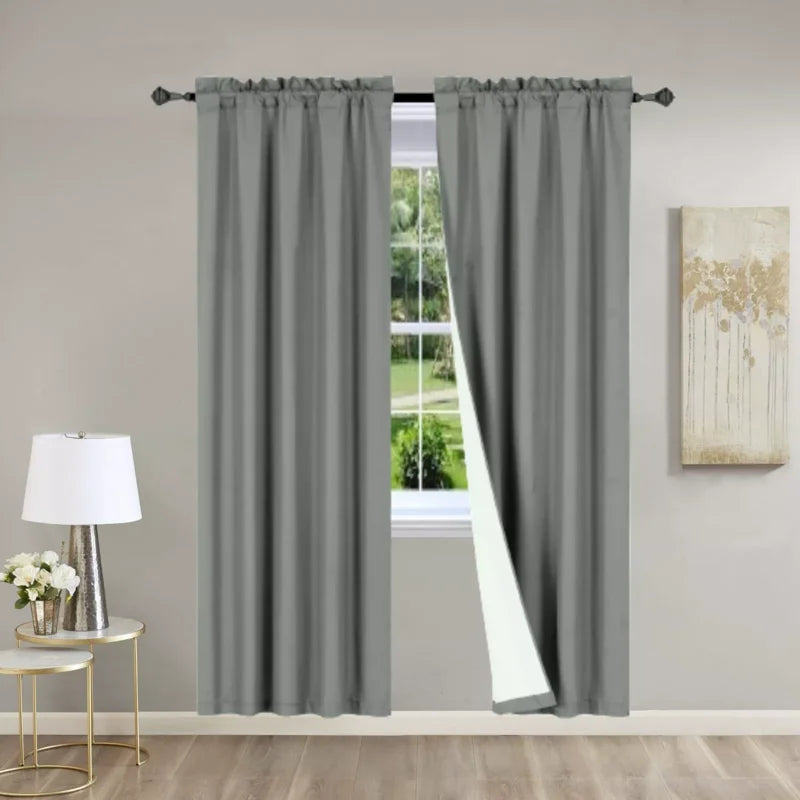 2-Piece Room Darkening Curtain Panels - Charcoal Gray, White, Blue, Taupe