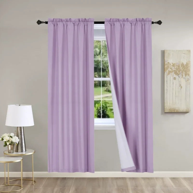Linen Window Curtain Panels - 2 Pack, Matte Solid Colors, 37x95 Inches