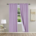 Linen Window Curtain Panels - 2 Pack, Matte Solid Colors, 37x95 Inches