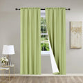2-Piece Linen Window Curtain Panels - Matte Solid Colors, Light Blocking