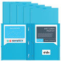 Heavy-Duty Plastic Folder with 3-Prongs and Front Pocket - 11.81x9.53 Inch