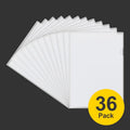 36 Pack L-Type Clear Plastic File Folders for Home School Office