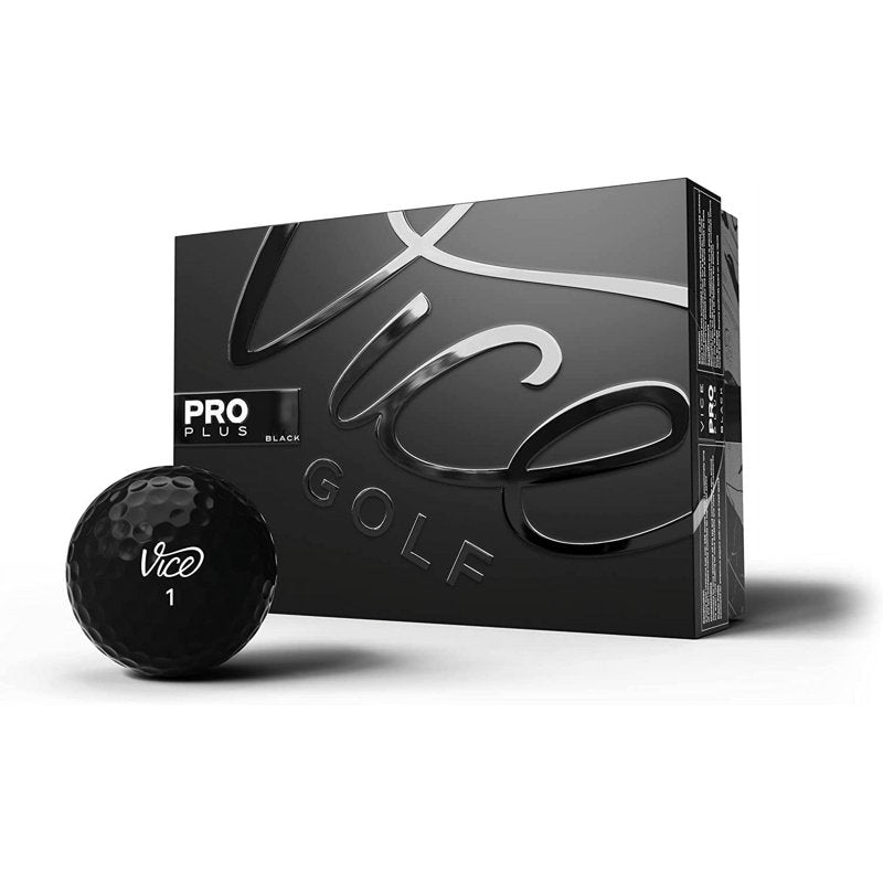 Limited Edition Pro Plus Golf Balls - Black 12 Pack | High Spin & Control