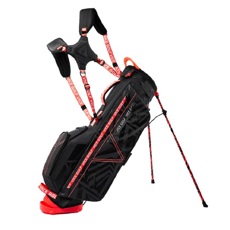 Vice Golf Smart Stand Bag Black/Neon Red