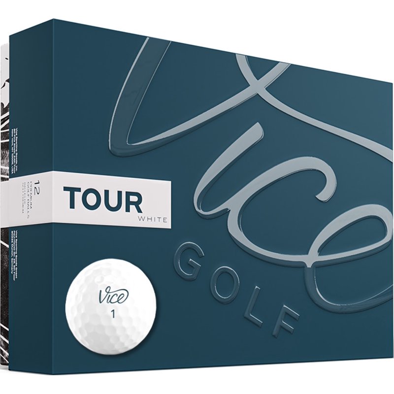 Vice Golf Tour Golf Balls - 12 White Surlyn 3-Piece Distance & Feel
