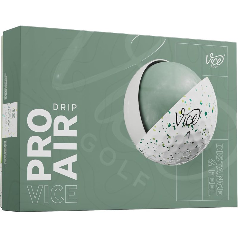 Vice Pro Air Golf Balls 2025 - Drip Petrol/Yellow, 12 Pack