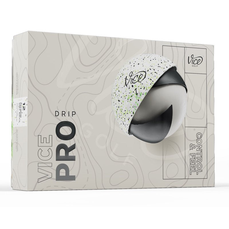 Vice Pro Drip 2024 Golf Balls - Lime/Black, 12 Pack (Variation: Lime/Black, Single)