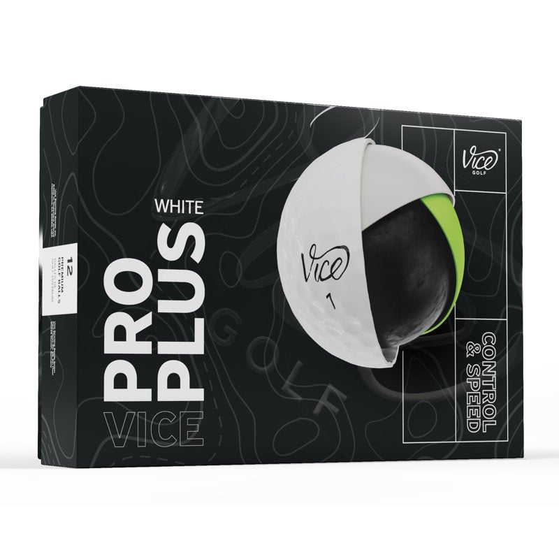 Vice Pro Plus 2024 Golf Balls - White, 12 Pack (Variation: White, Single)