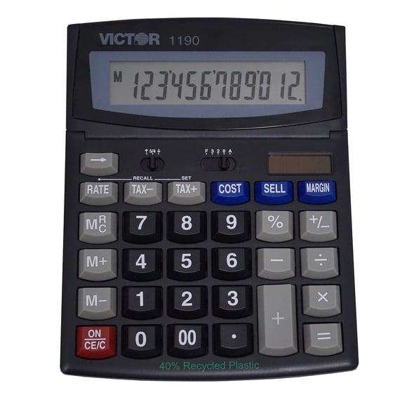Desktop Display Calculator with Tilt LCD and Profit Keys - Black